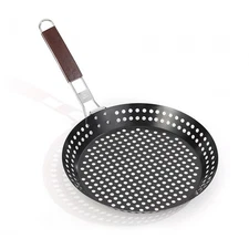Grilling Skillet Bakeware Grill Pan Perforated with Handle Frying Pan Grilling