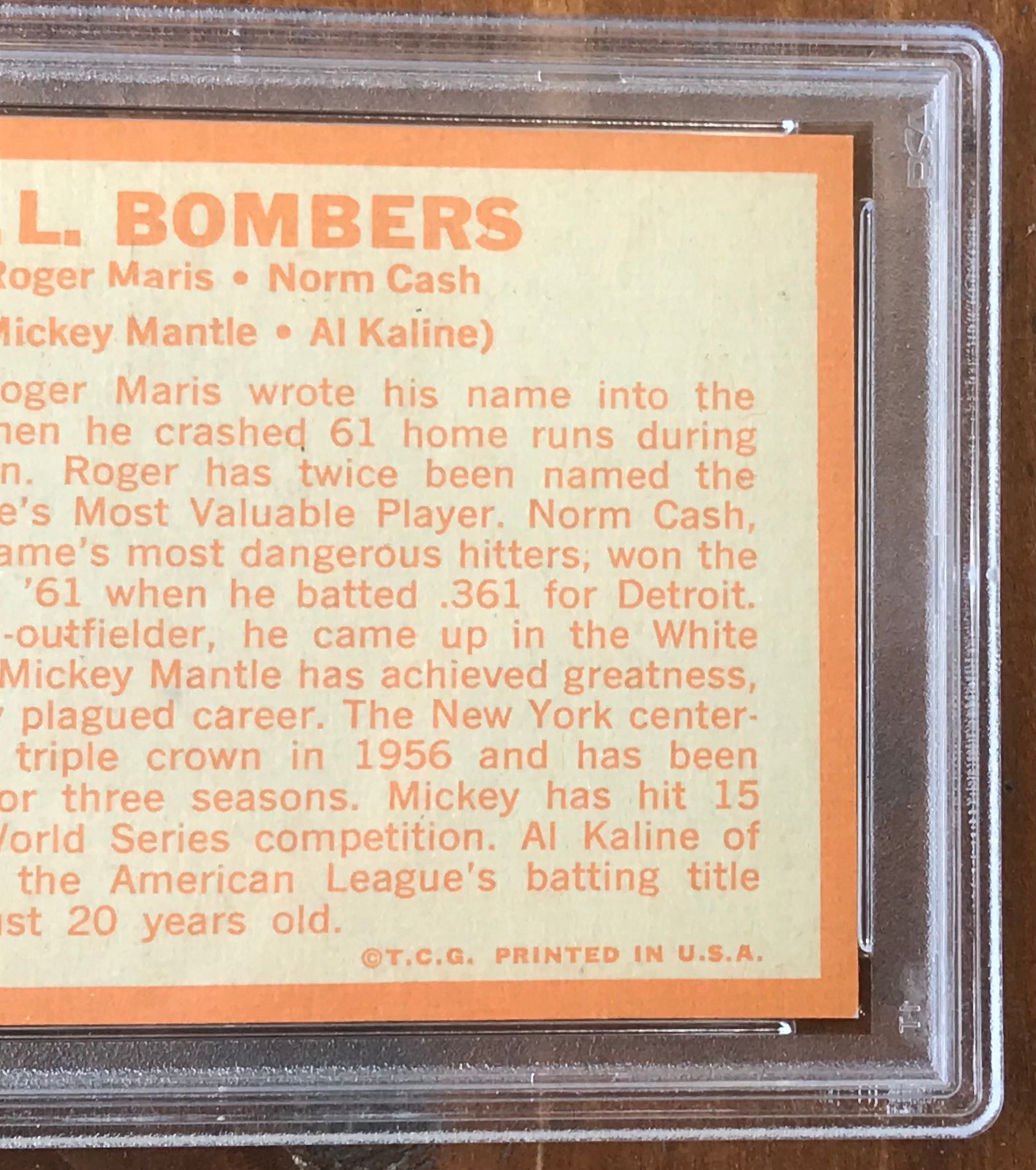 PSA 8 1964 TOPPS #331 MICKEY MANTLE-ROGER MARIS-NORM CASH-AL KALINE A.L. Bombers view 6