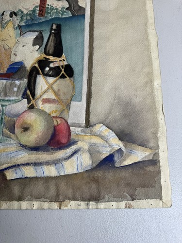 Vintage 1929 ENGLAND Artist SIGNED JAPANESE WATERCOLOR STILL LIFE SAMURAI - Picture 21 of 22