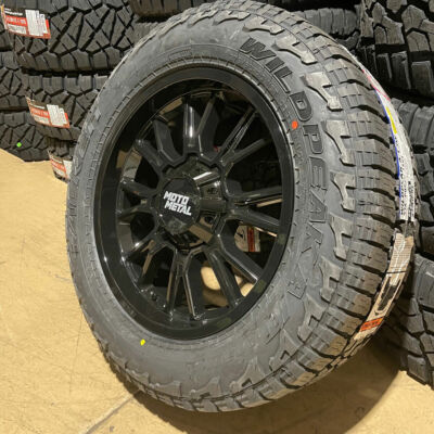 20x9 Black Moto Metal MO810 Wheels 33 Falken AT Tires 6x5.5 Chevy