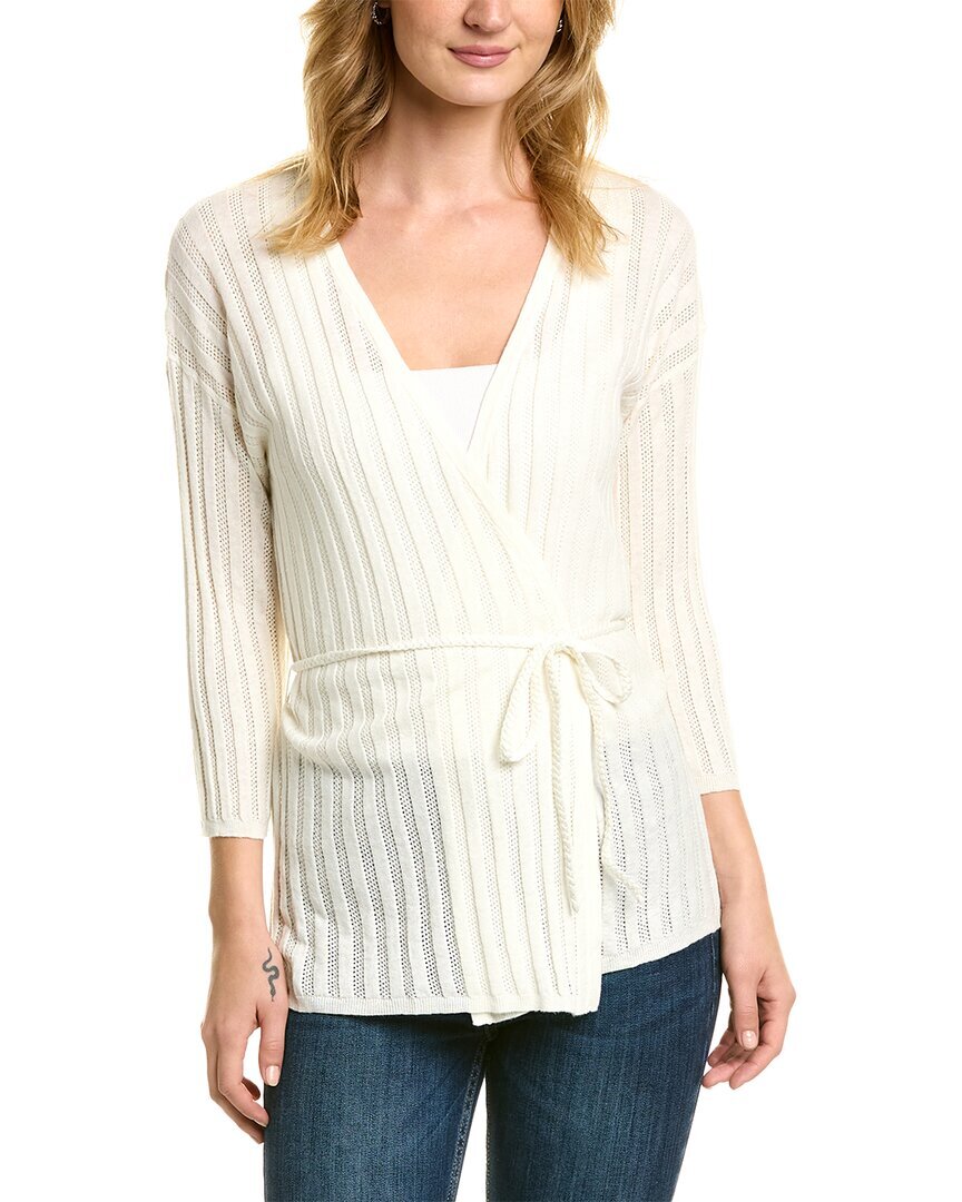 Женский кардиган из льняной смеси в полоску Edinburgh Knitwear Pointelle