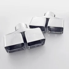 3" Inlet QUAD Square Dual Wall Stainless Steel Exhaust Tips for Dodge Challenger