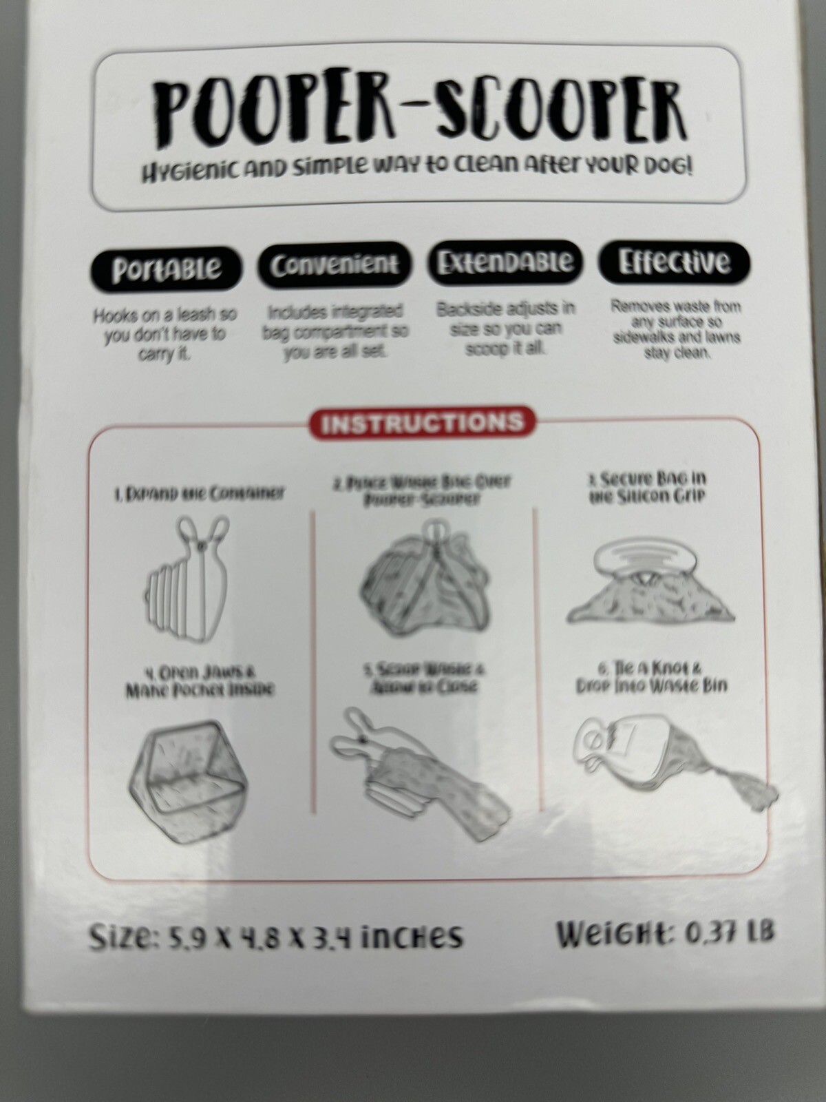 Dogbuddy Pooper Scooper Clipon Leash Medium Dog Pet Portable Waste Bag