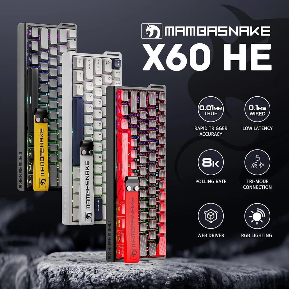 ATTACK SHARK x MAMBASNAKE X60 HE Rapid Trigger  Gaming Keyboard With C01 Cable - Image 2 of 4