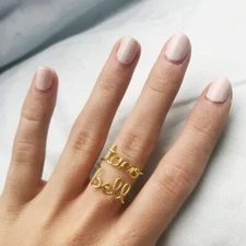 Taco Bell Gold Color Metal Etsy Style Trendy Ring - Live Mas New