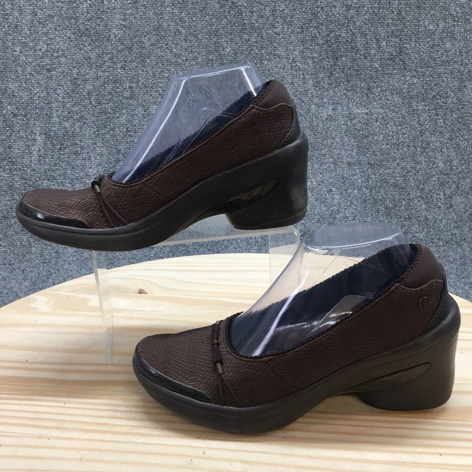 Bzees Pumps Womens 8M Brown Electric Round Toe Slip On Block Heels Casual Fabric - Image 3 of 4
