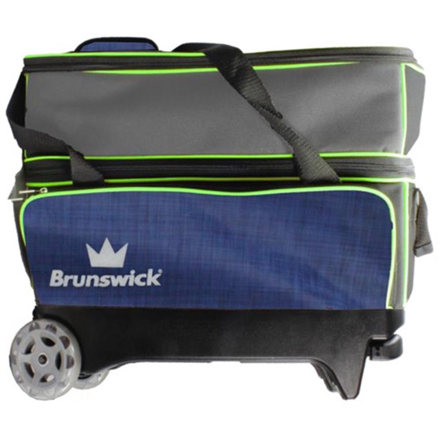 Brunswick Crown Navy/Lime 2 Ball Roller Bowling Bag eBay