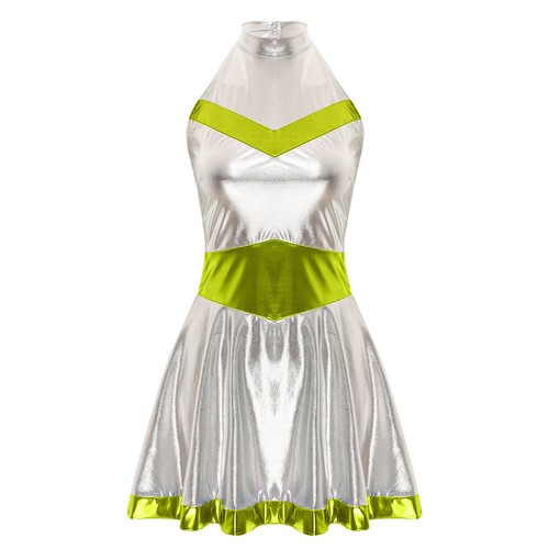 UK Women's Metallic Pleated Dress Space Halloween Party Cosplay Dresses Bodysuit - Picture 141 of 149