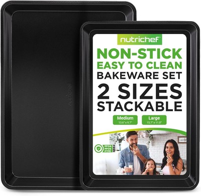 2-Piece Premium Lar... Baking Sheet Pan Set  Non-Stick Cookie Sheets For Oven