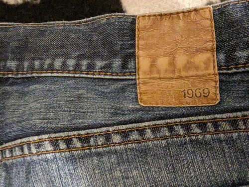 Gap 1969 Mens Jeans Size 32×30 Boot Fit Dark Star Distressed Destroyed - Picture 6 of 8
