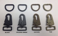 USA MADE HK H&K Swivel Clip 1" Style Sling Snap Hook w/ Steel D Ring 4 Colors