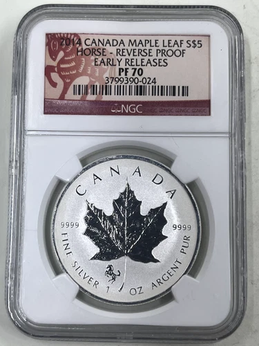 2014 Canada Maple Leaf S$5 NGC PF70 Horse Reverse Proof Early Releases