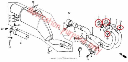 Exhaust Manifold Gasket Repair Set Honda XR200R (1984-1985), XR250R (1984-1989) - Bild 2 von 2