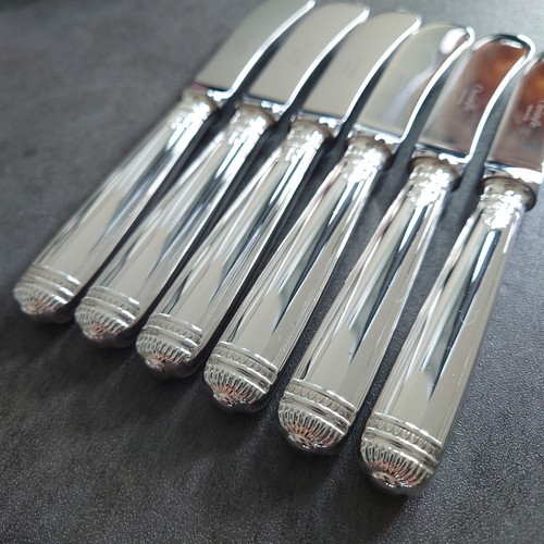 Christofle Malmaison 6pcs Silverplate Flatware Butter Knife Near MINT - Picture 7 of 17