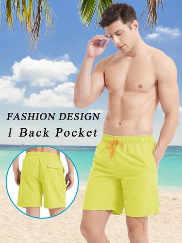Men's Board Shorts Quick Dry Swim Trunks Summer Beach Surf Drawstring Swimwear - Picture 51 of 83