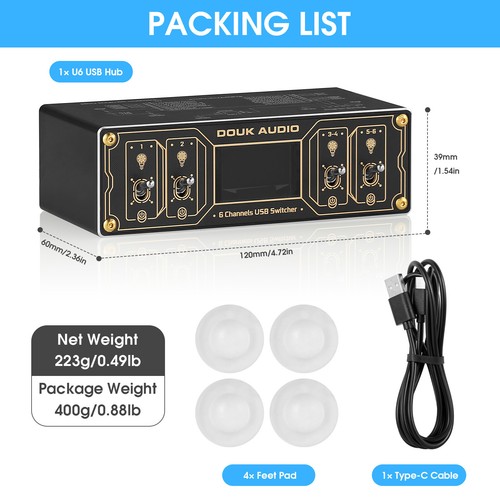 Vintage 6 Ports USB Ladegerät HUB Home/Desk USB Docking Station mit Voltmeter - Photo 8/8