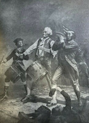 1898 Vintage Magazine Illustration Yankee Doodle Spirit of 1776