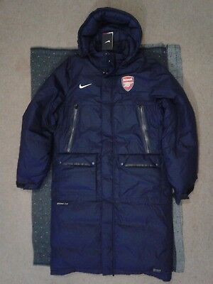 Official Arsenal Mens Navy Arsene Wenger Bench Coat Detachable Hooded Size Large Ebay