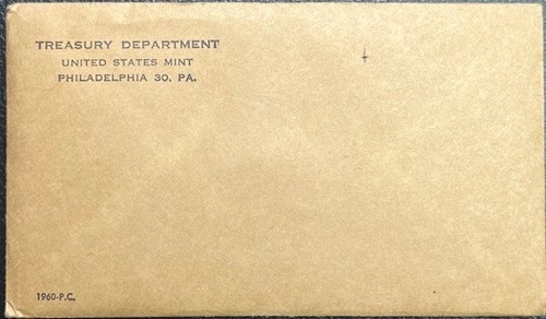 1960 PROOF SET envelope still sealed. Original as issued by US Mint