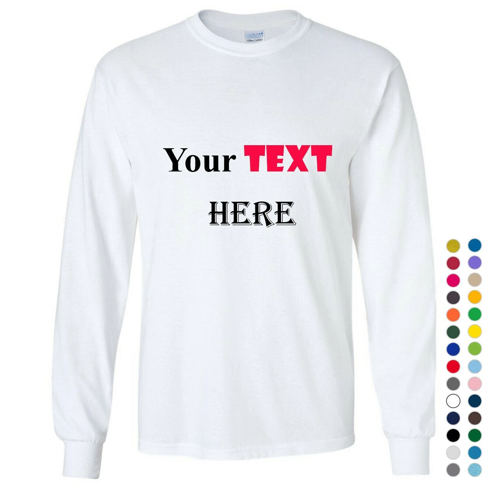 Personalised Customised Mens Custom Printed Long Sleeve T-Shirt Text Printing
Opens in a new window