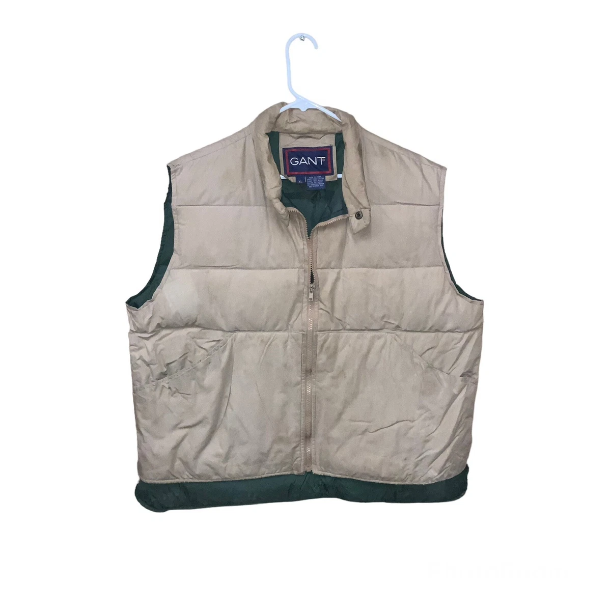 Gant tan mens puffer vest missing teeth in zipper