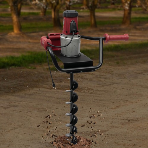 1.6HP 192rpm Powerful Electric Corded Digger Post Hole Auger 2 Drill Bit 1500W - Picture 5 of 24