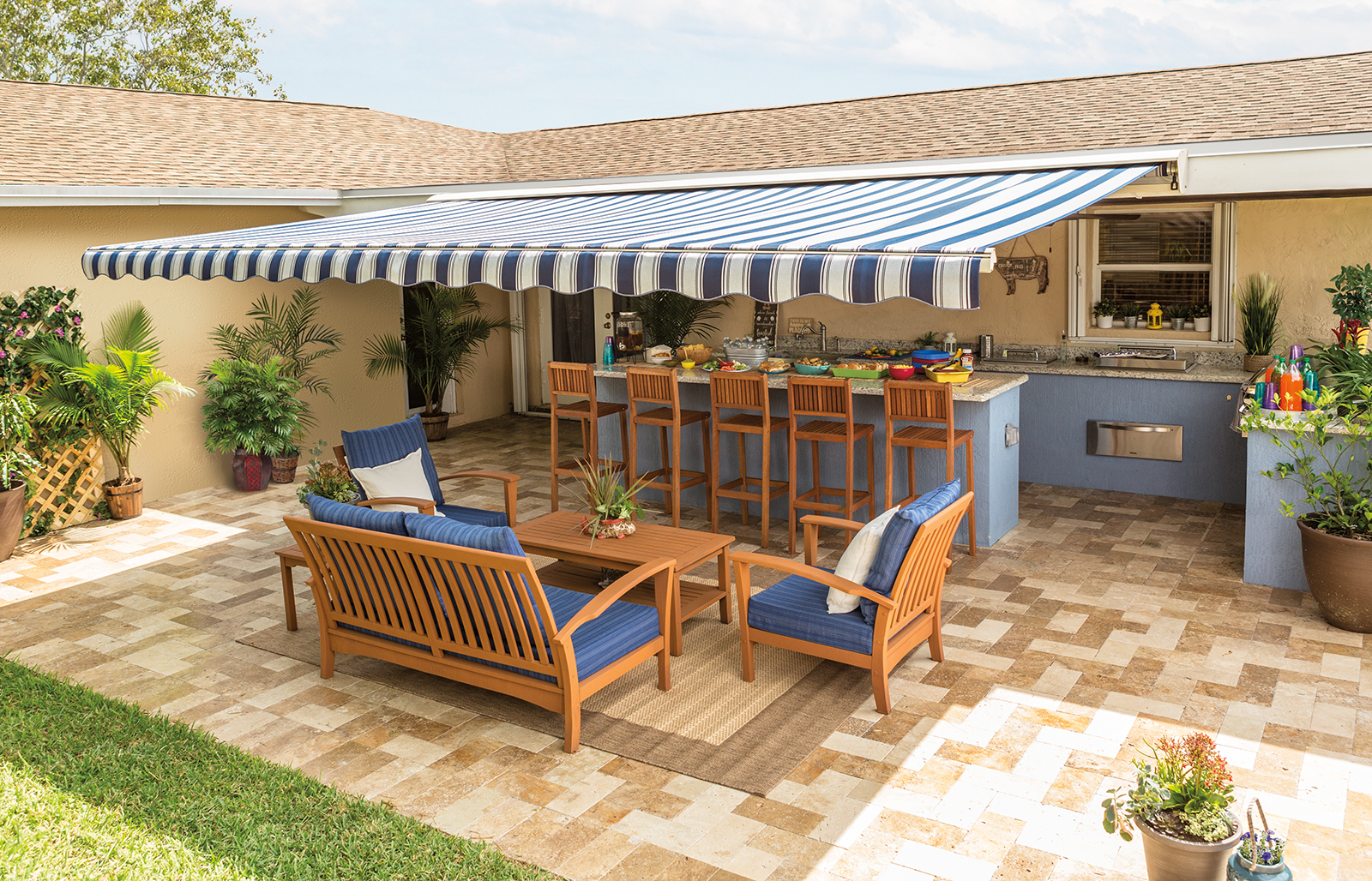 SunSetter Motorized Retractable Awning 16 X 10 Ft Outdoor Deck