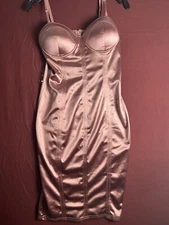 Women Entry Light Pink  Bodycom Back Zipper Dress Stretchy Mini Dress 