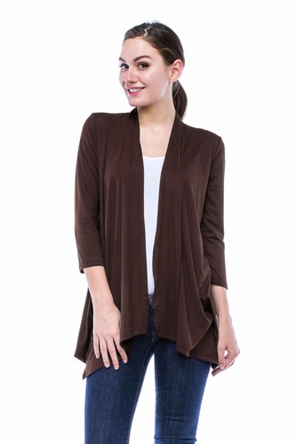 JDStyle Women's Lightweight 3/4 Sleeve Open Front Cardigan-(S-5X)1067-USA - 第 39/70 張圖片