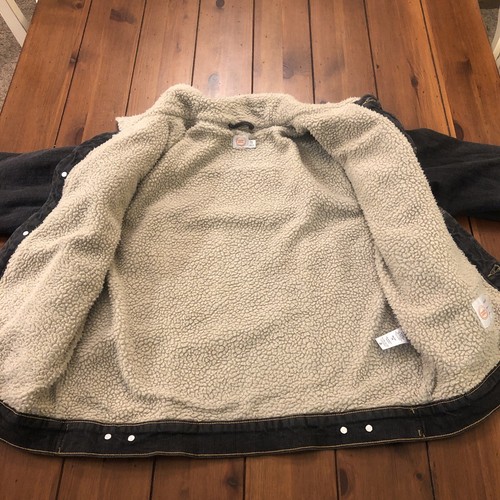Wonder Nation Jean Jacket Sherpa Lined Black Wash Denim Coat Youth XXL (18) Warm - Picture 5 of 18