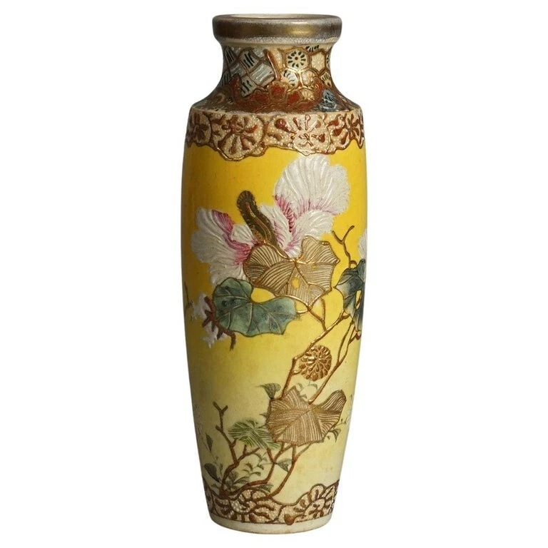 古い大花瓶 黄色1900-1940 年日本花瓶| eBay