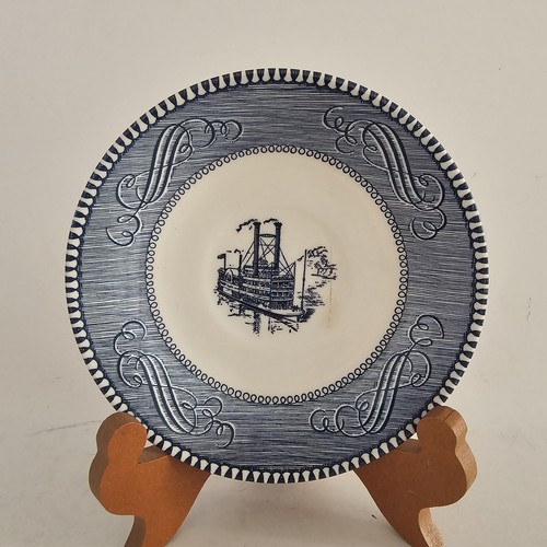 Vintage Blue Currier and Ives Royal-Ironstone Coffee/Tea Cup & Saucer - Picture 2 of 7