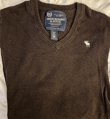 Vintage Abercrombie & Fitch V-Neck Sweater - Men’s Size M - Brown *EUC* - Bild 2 von 2