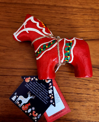 NWT KOZA DEREZA Christmas DALA HORSE NORDIC FOLK COLLECTION SWEDISH 5'' CHRISTMAS