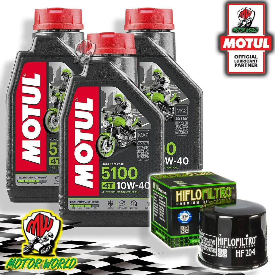 TAGLIANDO 3L MOTUL 5100 10W40 + FILTRE À HUILE HF204 Honda CBR 650 R 2019 2020 - Photo 1/1