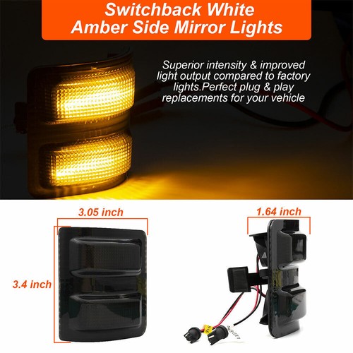 Switchback LED Side Mirror Marker Light Lamp For 08-16 Ford F250 F350 Super Duty - Picture 8 of 12