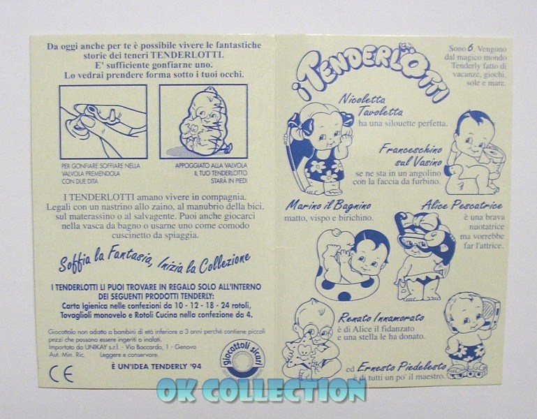Vecchio Gadget 1994 Cartoncino Pubblicitario Collezione Tenderly Tenderlotti Ebay