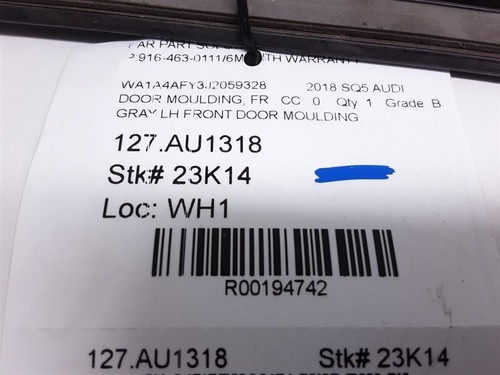 18-20 AUDI SQ5 Left Driver Front Door Moulding 80A853959B - Foto 11 di 12