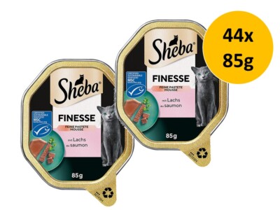 Sheba Finesse Pastete/Mousse mit Lachs | 44x 85g