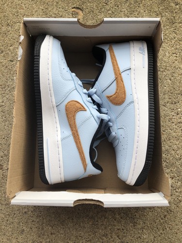 Air force 1 felt (gs) celestine blue/gold suede 4.5Y BV6058-400 EURO 36.5 |  eBay
