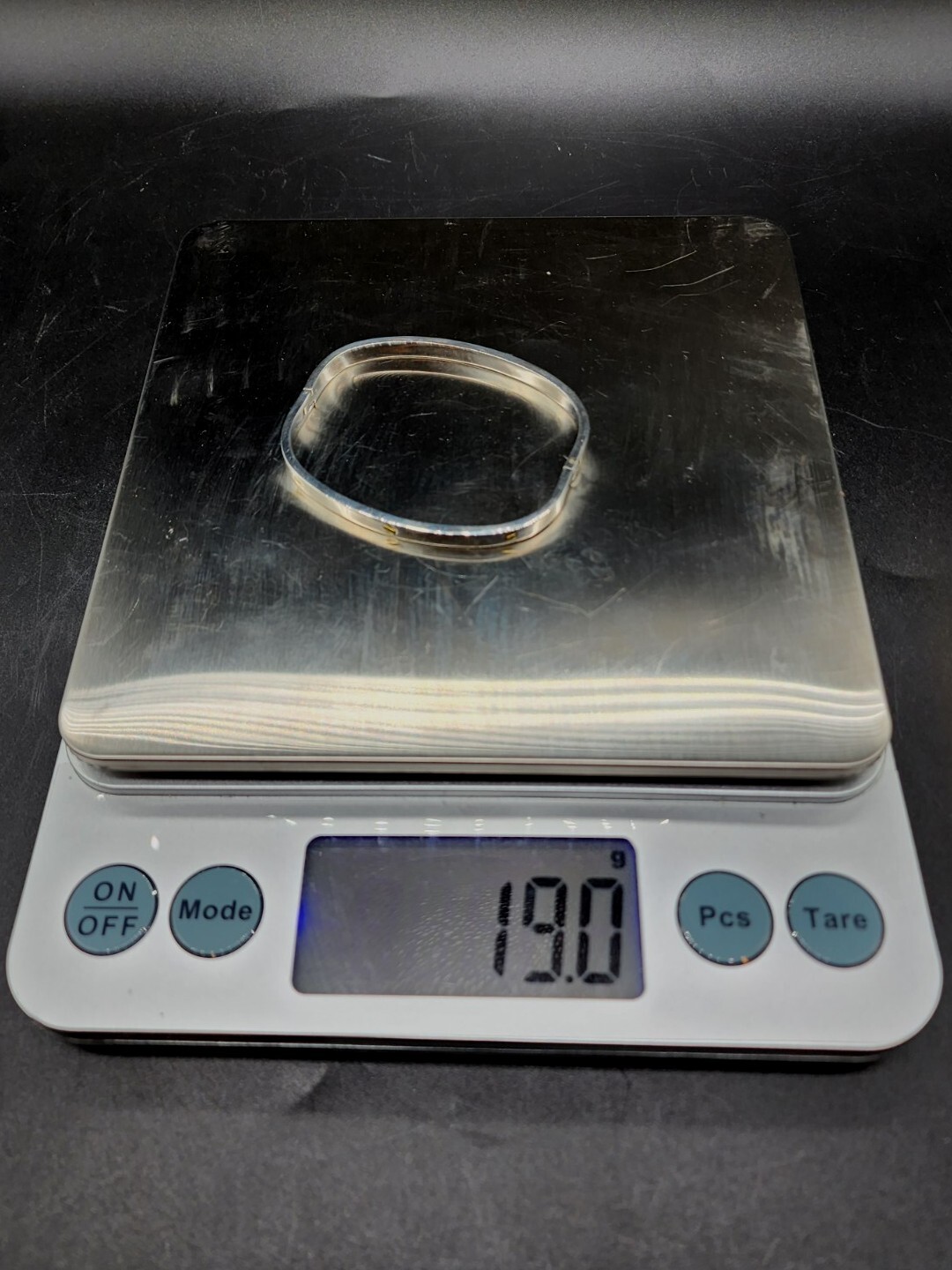 Vintage Sterling Silver Rectangular Bangle Love B… - image 6