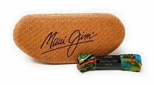 Maui Jim Sunglasses Large Clam Shell Hard Case with Cleaning Cloth/Bag NEW