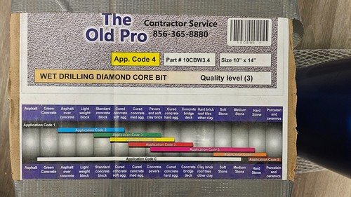 Old Pro 10 In Wet Drilling Diamond Core Bit - 10" x 14" - 第 3/4 張圖片