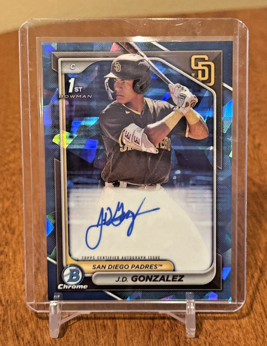 J.D. Gonzalez 2024 Bowman Chrome Sapphire 1ST BOWMAN AUTO ON CARD Padres
