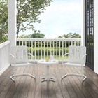 3 Piece White Retro Metal Patio Chair Bistro Set Home Outdoor Furniture Garden