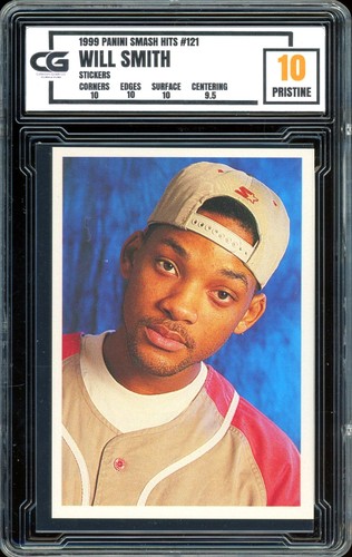 1999 Panini Smash Hits Stickers #121 ~ Will Smith Rookie ~ GRADED CG 10 PRISTINE - Picture 1 of 2