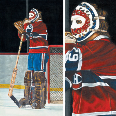 20W''x40H'' KEN DRYDEN by KYLE WILLIAMS - GOALIE GOALTENDER HABS CHOICES of CANVAS