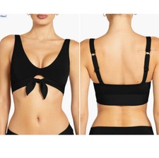 Robin Piccone Ava Knot Bikini Top Black Sz M