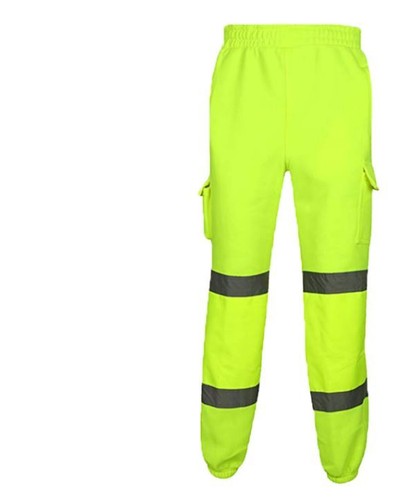 Hi Viz Vis Jogging Bottoms Safety Work Sweat Pants Fleece Trousers Joggers S-4XL - Picture 2 of 6