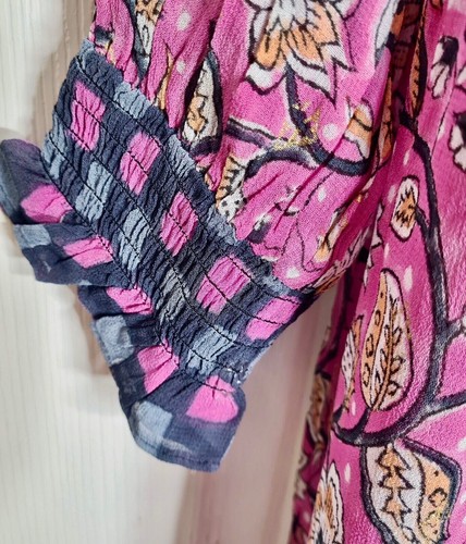 MONSOON Dress Medium Pink Elle Artisan Heritage Woodblock Print Midi BNWT - Picture 6 of 18